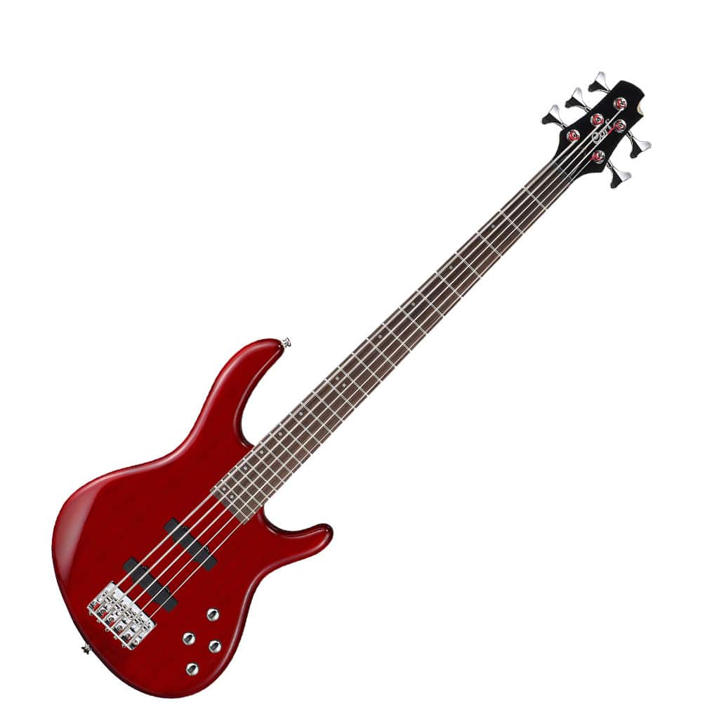 Cort Action Bass V Plus 5-String Bass Guitar – Transparent Red - Image 2