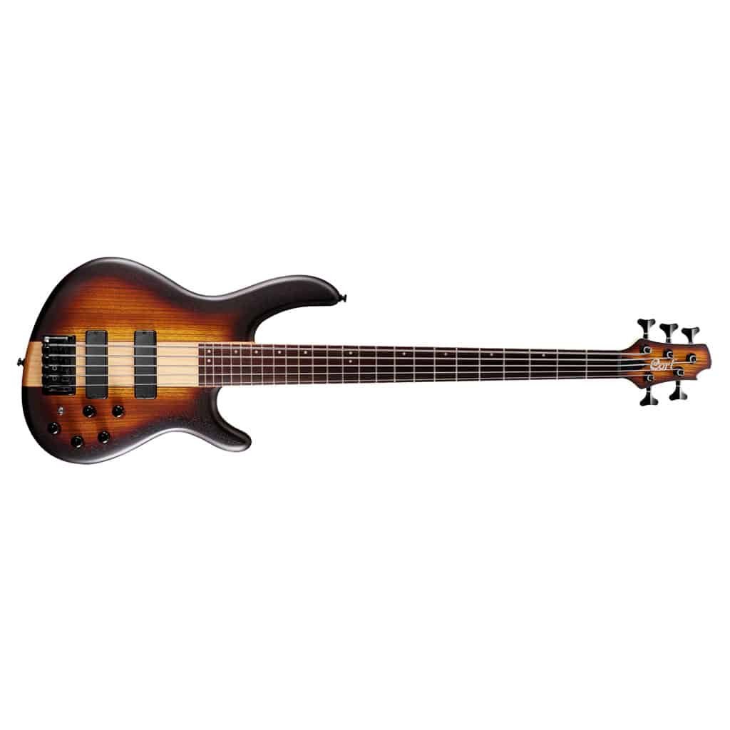 Cort C5 Plus ZBMH 5-String Bass Guitar w/ Markbass Pre – Open Pore Tobacco Burst - Image 3