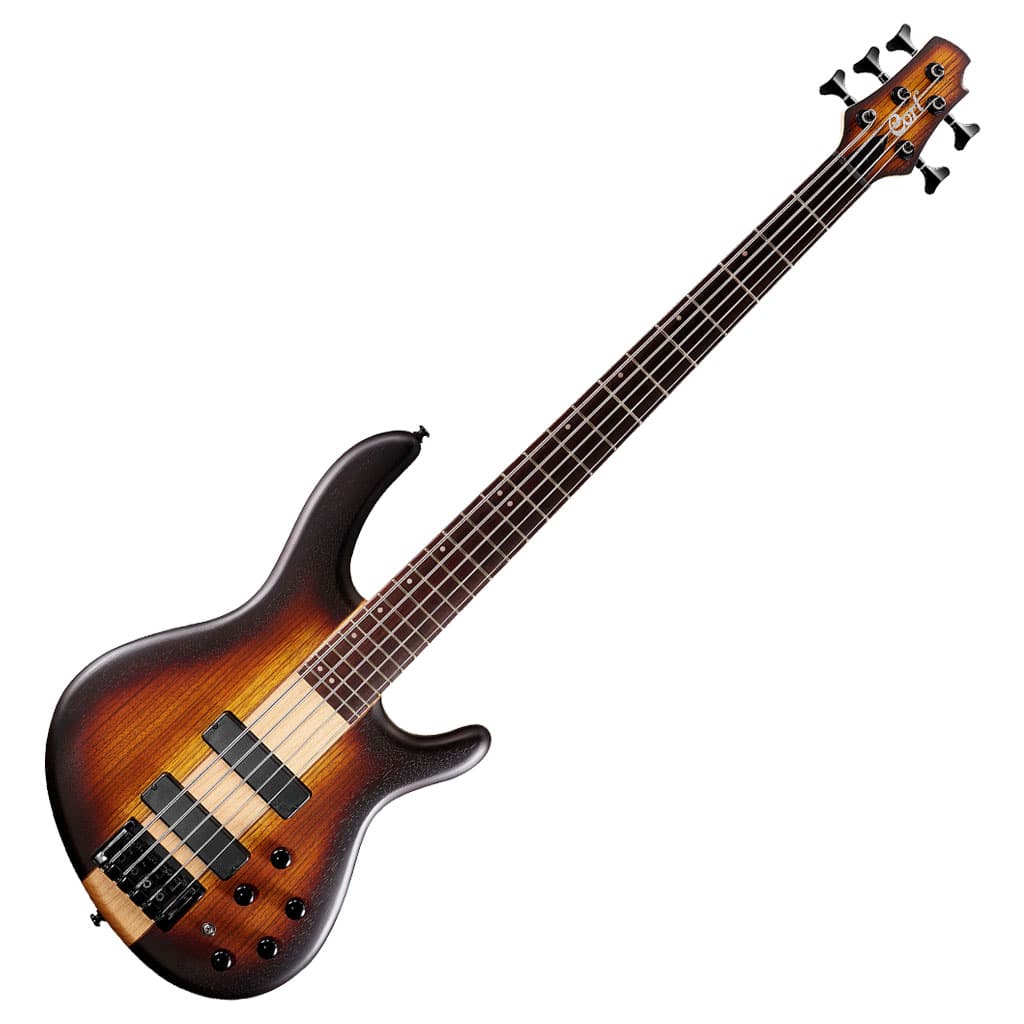 Cort C5 Plus ZBMH 5-String Bass Guitar w/ Markbass Pre – Open Pore Tobacco Burst - Image 2