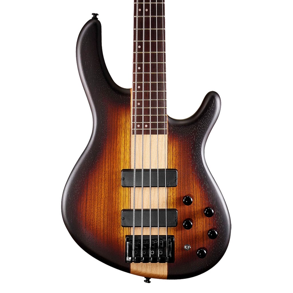 Cort C5 Plus ZBMH 5-String Bass Guitar w/ Markbass Pre – Open Pore Tobacco Burst