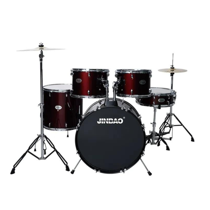 Jinbao JBP1103 5 Piece Drum Kit – Wine Red