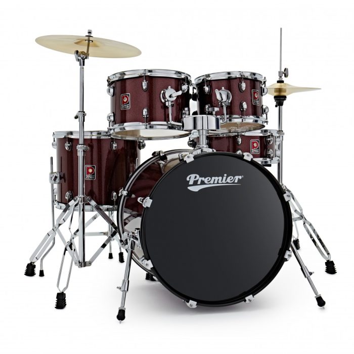 Premier Revolution 5 piece Drum Kit with 22 inch Kick Drum – Red Sparkle