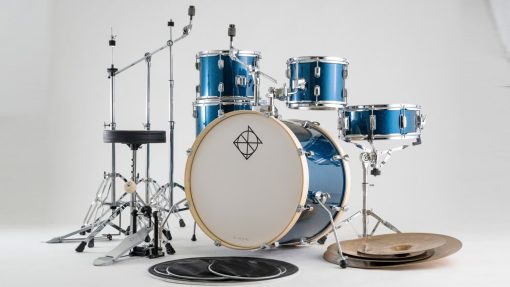 Dixon Spark 5pc Drum Kit In Ocean Blue Sparkle With Cymbal